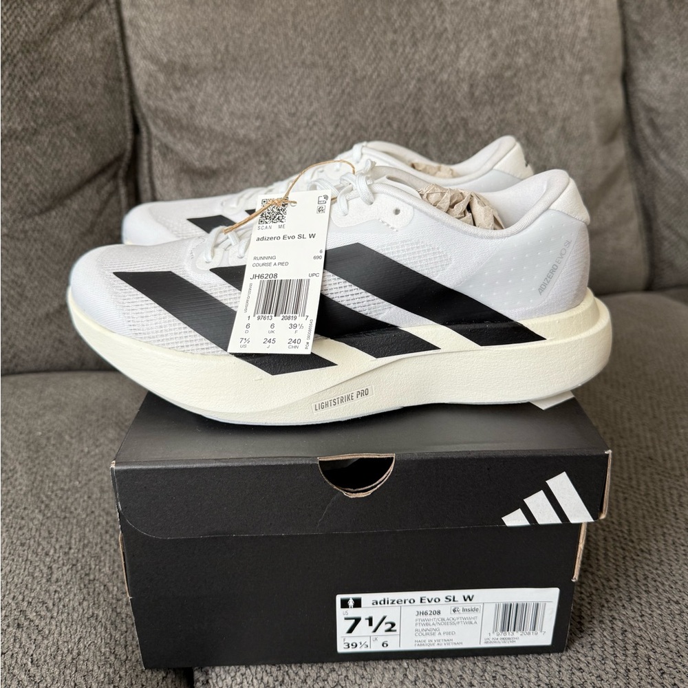 Adidas Adizero Evo SL White Black Sneakers
